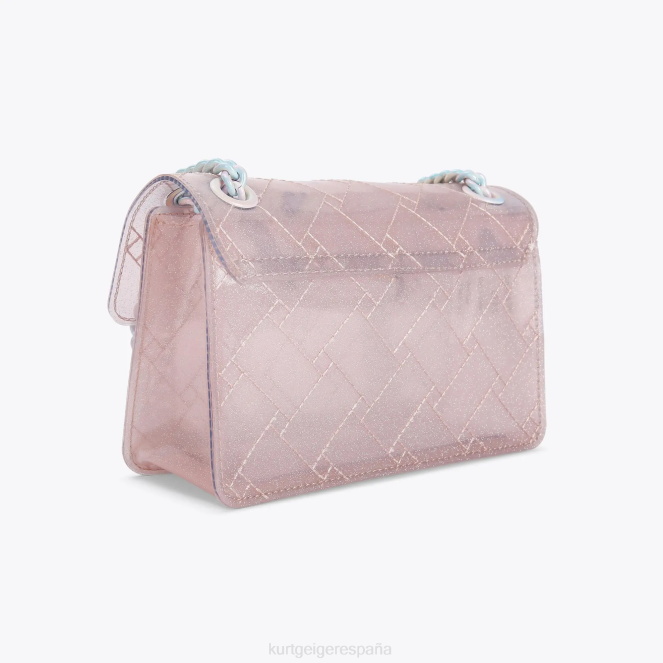 Kurt Geiger mujer londres brillo mini kensington 2LPR66 | bolsas Rosa palido